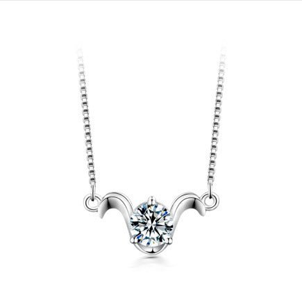 Fortune Lotus 12 Constellation Pendant 925 Silver 1 Karat Moissanite Twelve Constellations Necklace Female – Necklace for tags