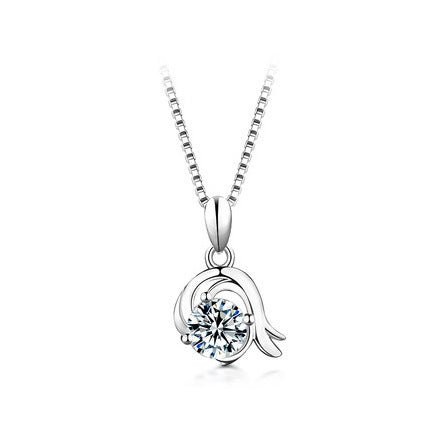 Fortune Lotus 12 Constellation Pendant 925 Silver 1 Karat Moissanite Twelve Constellations Necklace Female – Necklace for tags