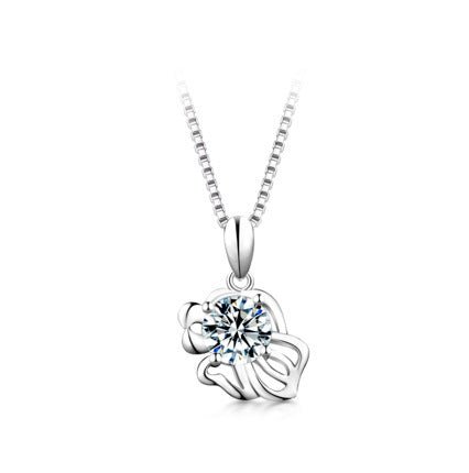 Fortune Lotus 12 Constellation Pendant 925 Silver 1 Karat Moissanite Twelve Constellations Necklace Female – Necklace for tags
