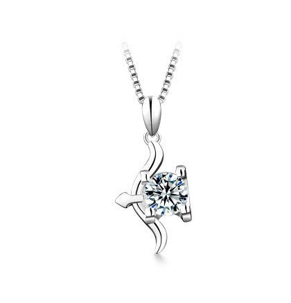 Fortune Lotus 12 Constellation Pendant 925 Silver 1 Karat Moissanite Twelve Constellations Necklace Female – Necklace for tags