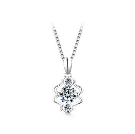 Fortune Lotus 12 Constellation Pendant 925 Silver 1 Karat Moissanite Twelve Constellations Necklace Female – Necklace for tags
