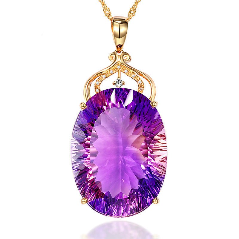 Fortune Lotus Amethyst Pendant Amethyst Sweater Chain – Bracelet for tags