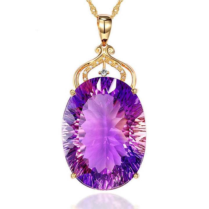 Fortune Lotus Amethyst Pendant Amethyst Sweater Chain – Bracelet for tags