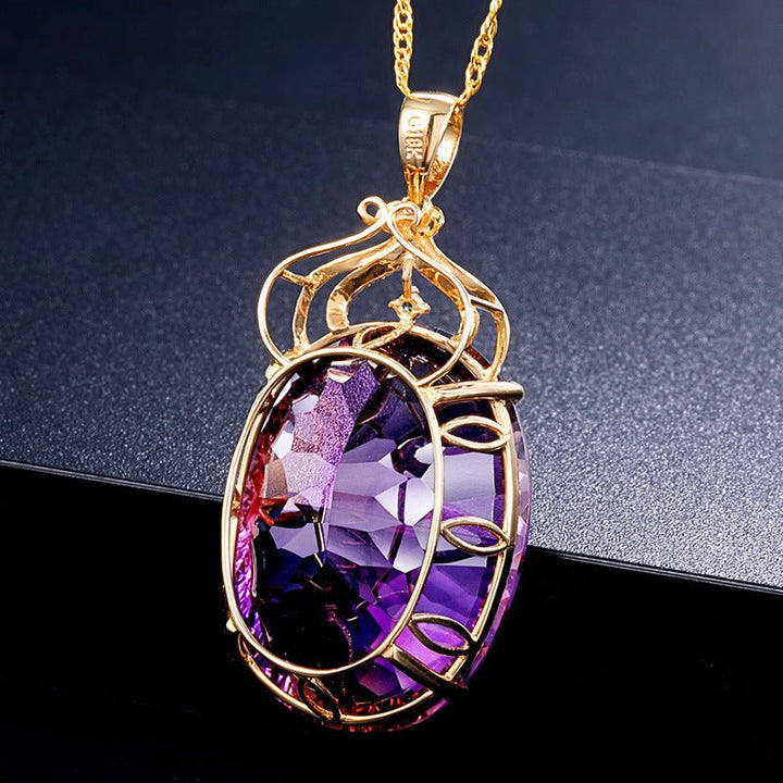 Fortune Lotus Amethyst Pendant Amethyst Sweater Chain – Bracelet for tags