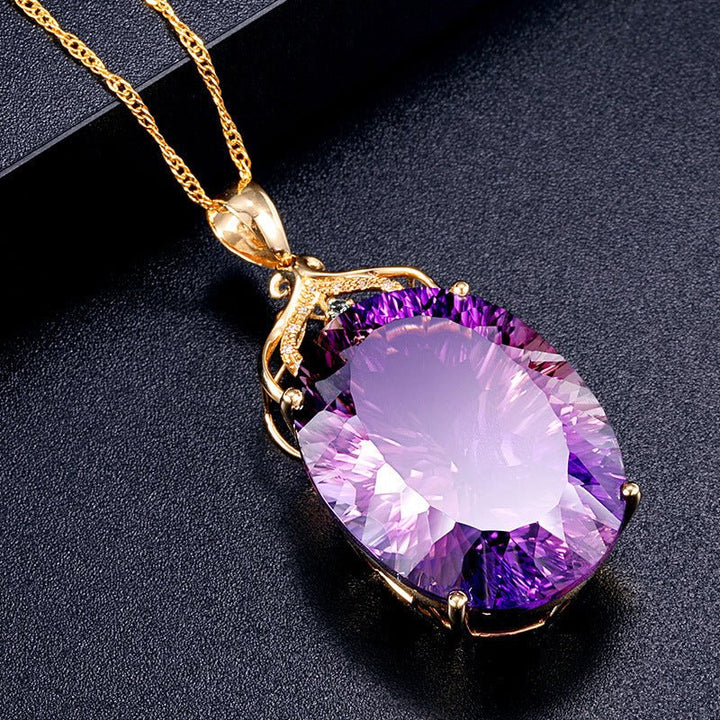 Fortune Lotus Amethyst Pendant Amethyst Sweater Chain – Bracelet for tags