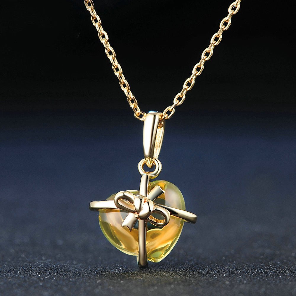 Fortune Lotus Citrine bow necklace – Necklace for tags