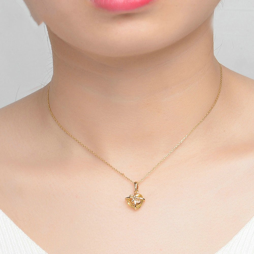 Fortune Lotus Citrine bow necklace – Necklace for tags