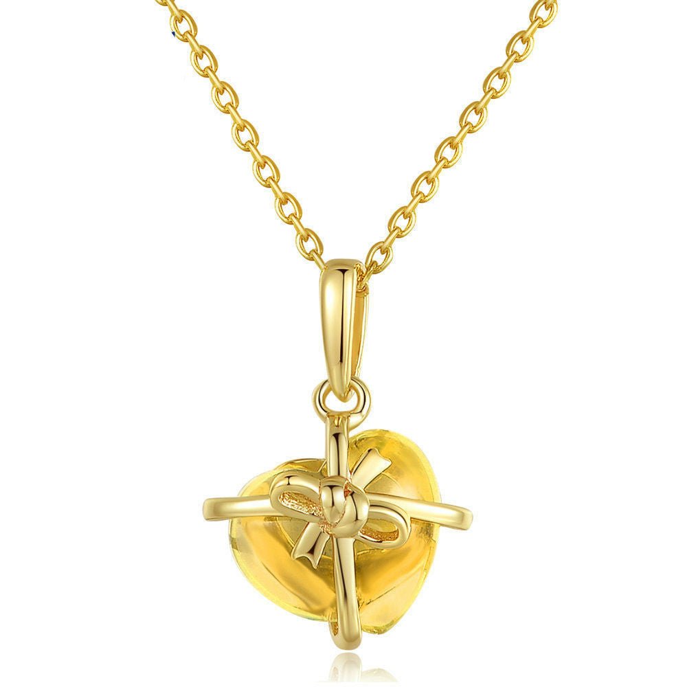 Fortune Lotus Citrine bow necklace – Necklace for tags