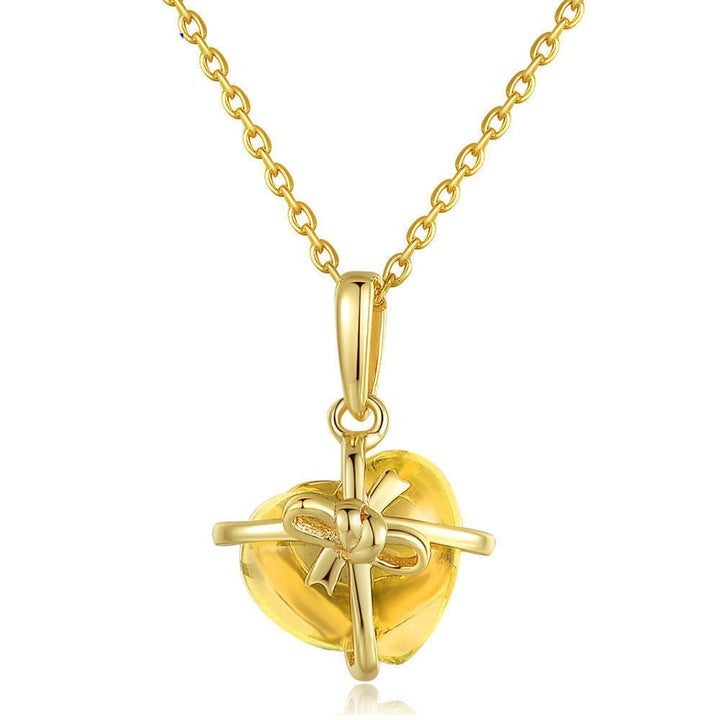 Fortune Lotus Citrine bow necklace – Necklace for tags