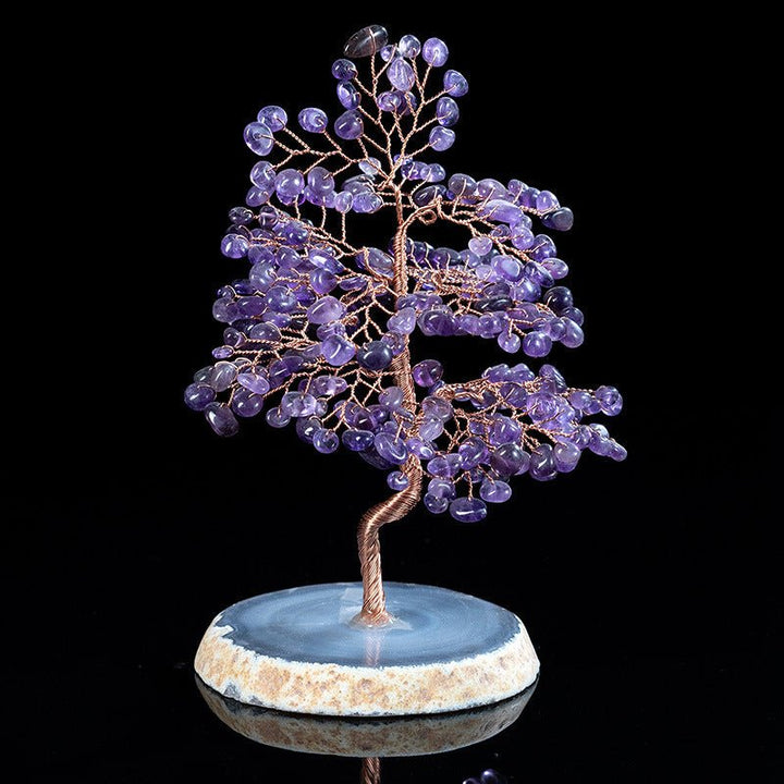 Fortune Lotus Crystal Lucky Tree – Agate Handmade Fortune Tree for Prosperity &amp; Balance – Lucky tree for tags