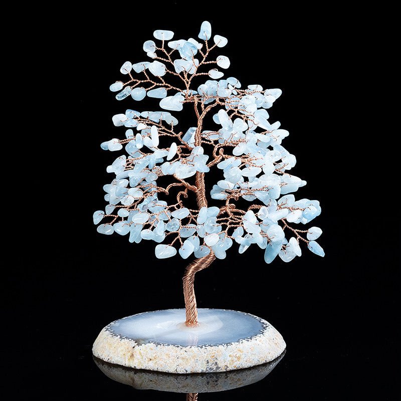 Fortune Lotus Crystal Lucky Tree – Agate Handmade Fortune Tree for Prosperity &amp; Balance – Lucky tree for tags