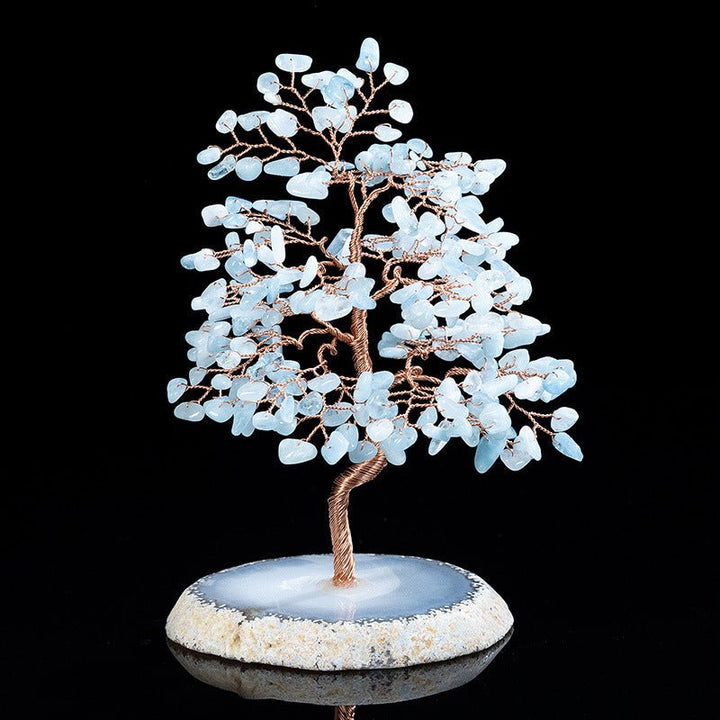 Fortune Lotus Crystal Lucky Tree – Agate Handmade Fortune Tree for Prosperity &amp; Balance – Lucky tree for tags