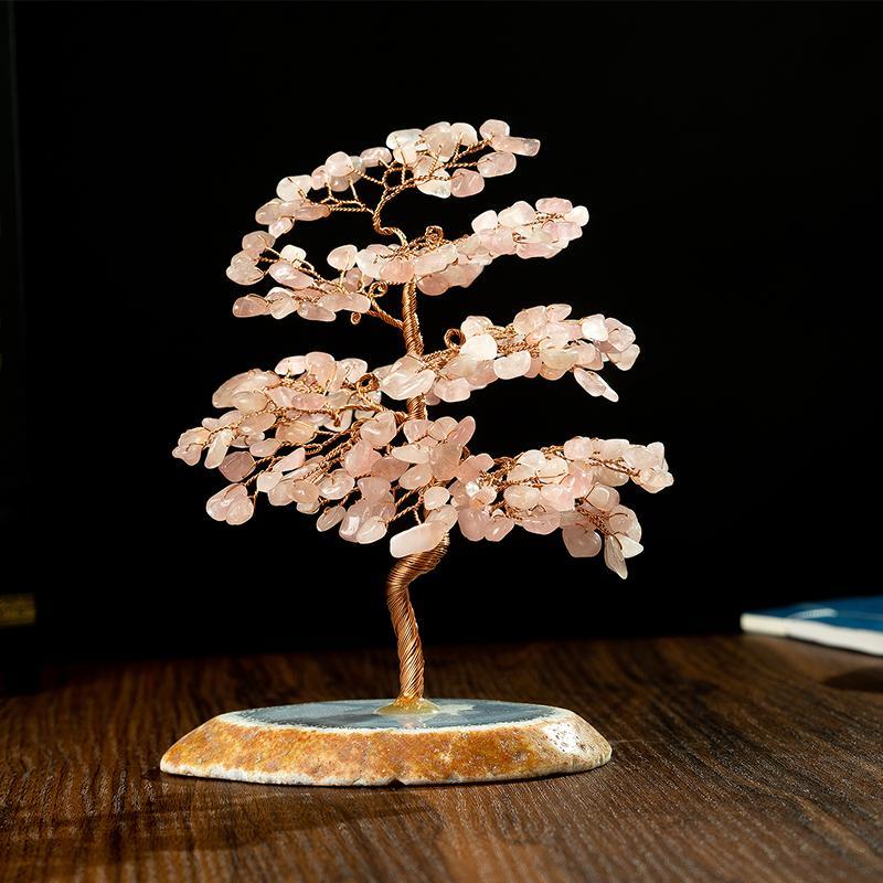 Fortune Lotus Crystal Lucky Tree – Agate Handmade Fortune Tree for Prosperity &amp; Balance – Lucky tree for tags