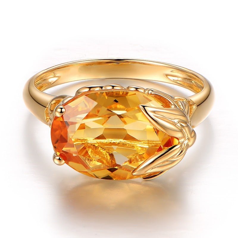 Fortune Lotus Engagement Ring Citrine Gemstone Ring – Ring for tags