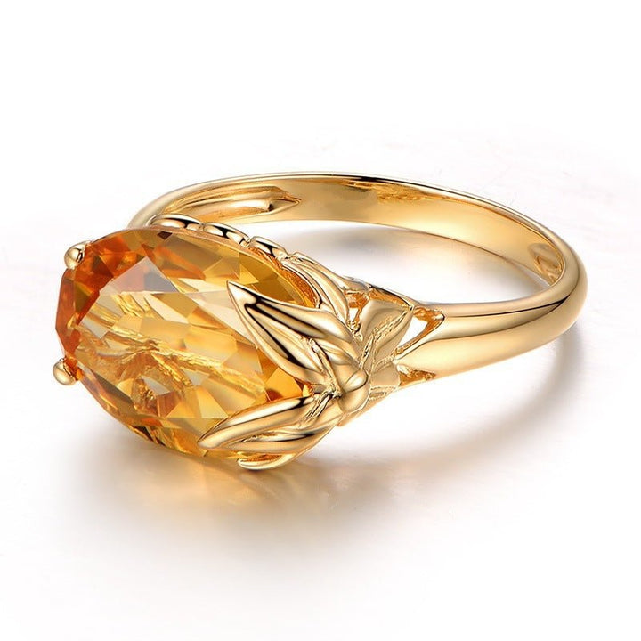 Fortune Lotus Engagement Ring Citrine Gemstone Ring – Ring for tags