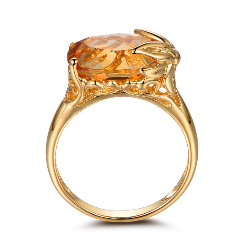 Fortune Lotus Engagement Ring Citrine Gemstone Ring – Ring for tags