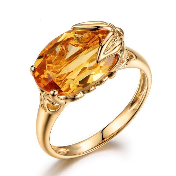 Fortune Lotus Engagement Ring Citrine Gemstone Ring – Ring for tags