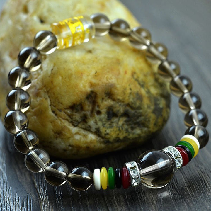 Fortune Lotus Five Elements Six Words Mantra Bracelet Natural Beads for Balance &amp; Protection – Bracelet for tags