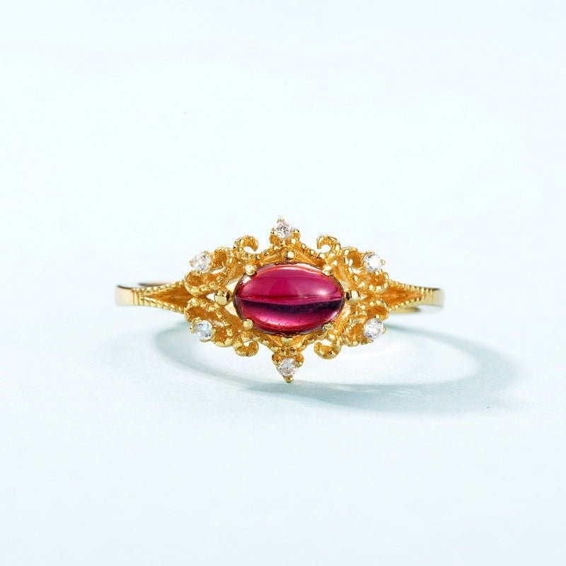 Fortune Lotus Garnet Radiance Ring – Passion, Strength &amp; Renewal – Rings for tags