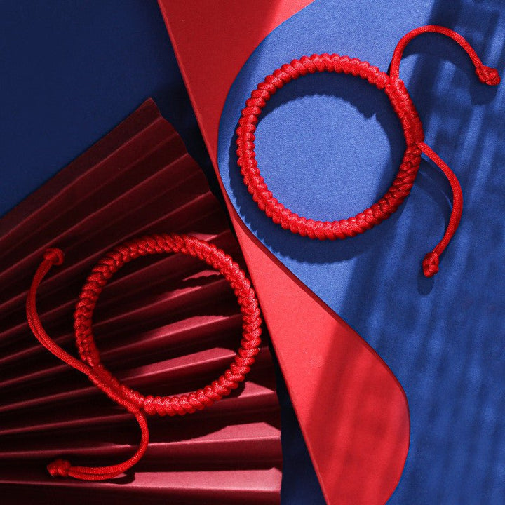 Fortune Lotus Hand - Woven Red String Bracelet – Zodiac Year Protection Talisman – Bracelet for tags