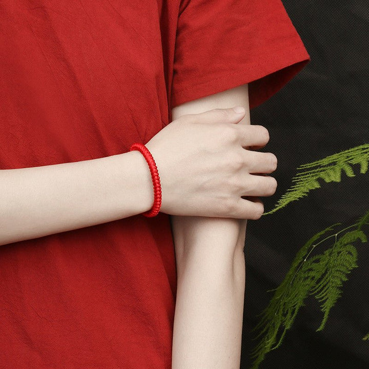 Fortune Lotus Hand - Woven Red String Bracelet – Zodiac Year Protection Talisman – Bracelet for tags