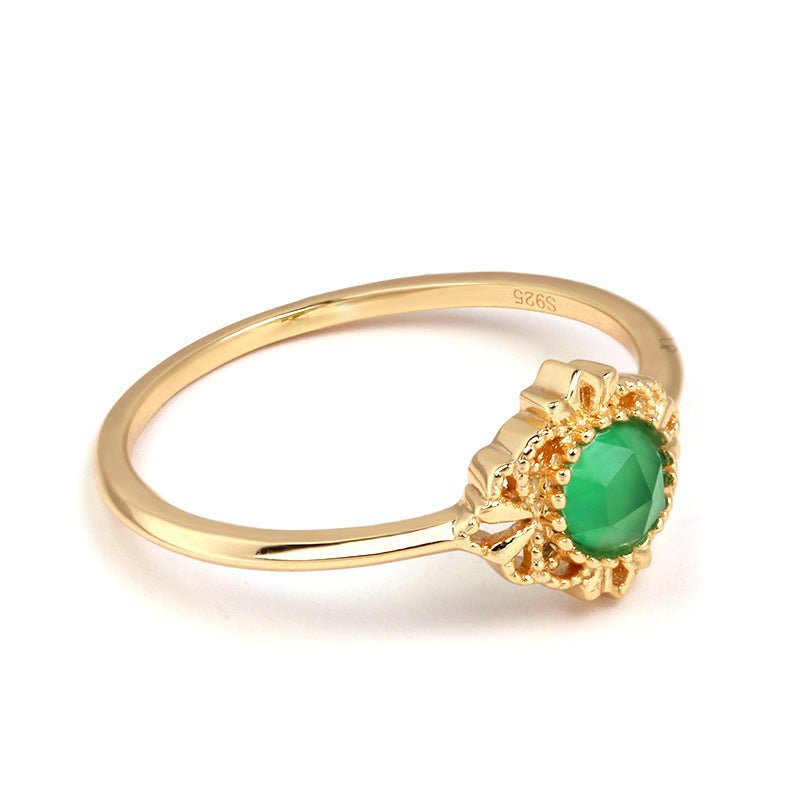 Fortune Lotus Light Green Agate Silver Ring – Harmony, Renewal &amp; Grace – rings for tags