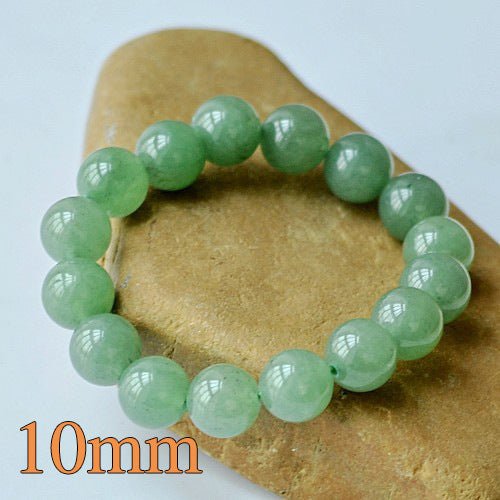 Fortune Lotus Natural Green Aventurine Bracelet – Polished Round Beads – Bracelet for tags