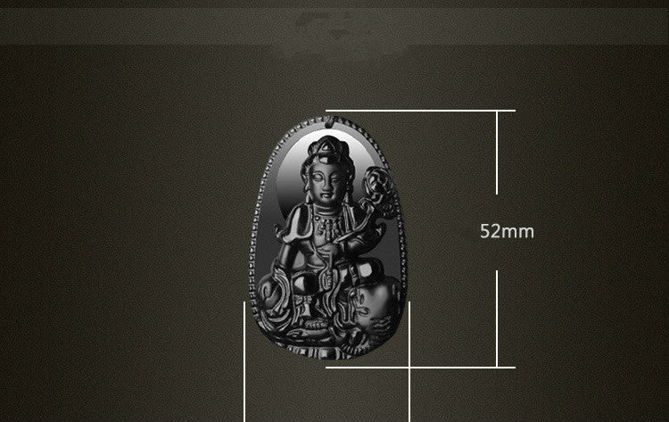 Fortune Lotus Obsidian Patronus Pendant – Natural Crystal Talisman for Protection & Strength – Necklace for tags