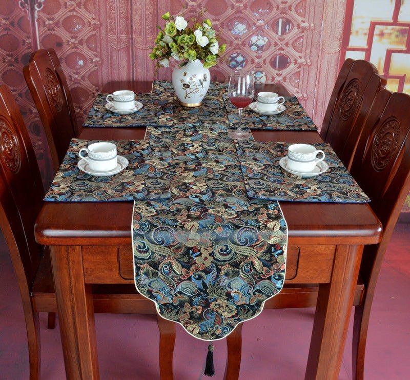 Fortune Lotus Table Runner Chinese Style New Chinese Style Modern Zen Placemat – Home Decor for tags