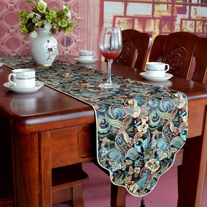 Fortune Lotus Table Runner Chinese Style New Chinese Style Modern Zen Placemat – Home Decor for tags