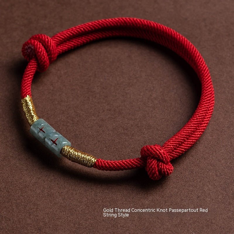 Fortune Lotus True Love Knot Red Rope Bracelet – Handmade Zodiac Year Design for Luck &amp; Protection – Bracelet for tags