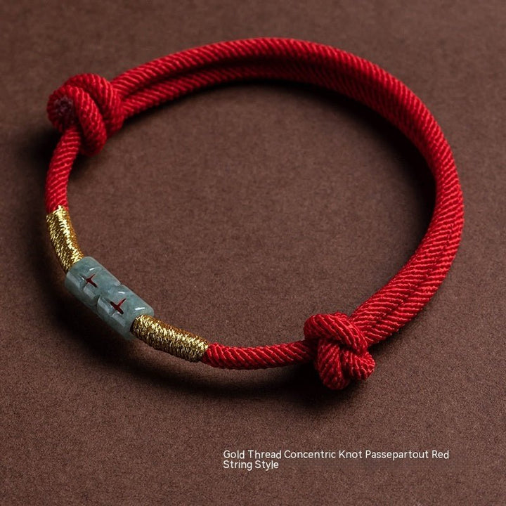 Fortune Lotus True Love Knot Red Rope Bracelet – Handmade Zodiac Year Design for Luck &amp; Protection – Bracelet for tags