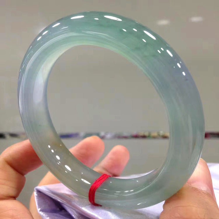 Fortune Lotus Women’s Round Bar Jade Bangle Bracelet – Symbol of Elegance &amp; Protection – Bracelet for tags