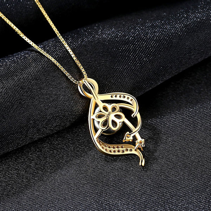 Fortune Lotus Women’s Sterling Silver Freshwater Pearl Pendant Necklace – Necklace for tags