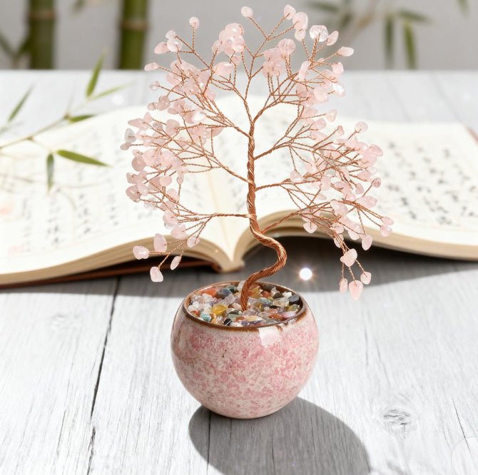 Fortune Lotus Woven Crystal Pachira Macrocarpa – Feng Shui Wealth Tree Ornament for Home &amp; Office – Home Decor for tags