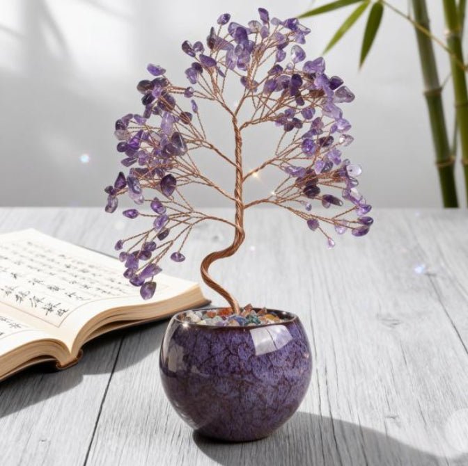 Fortune Lotus Woven Crystal Pachira Macrocarpa – Feng Shui Wealth Tree Ornament for Home &amp; Office – Home Decor for tags